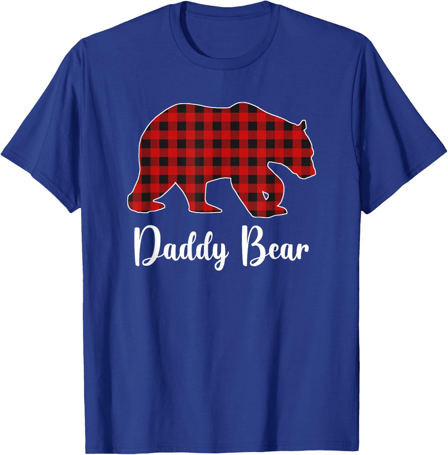 Red Plaid Bear Christmas Pajama Daddy Matching Family Dad T-Shirt - T-Shirt | Royal
