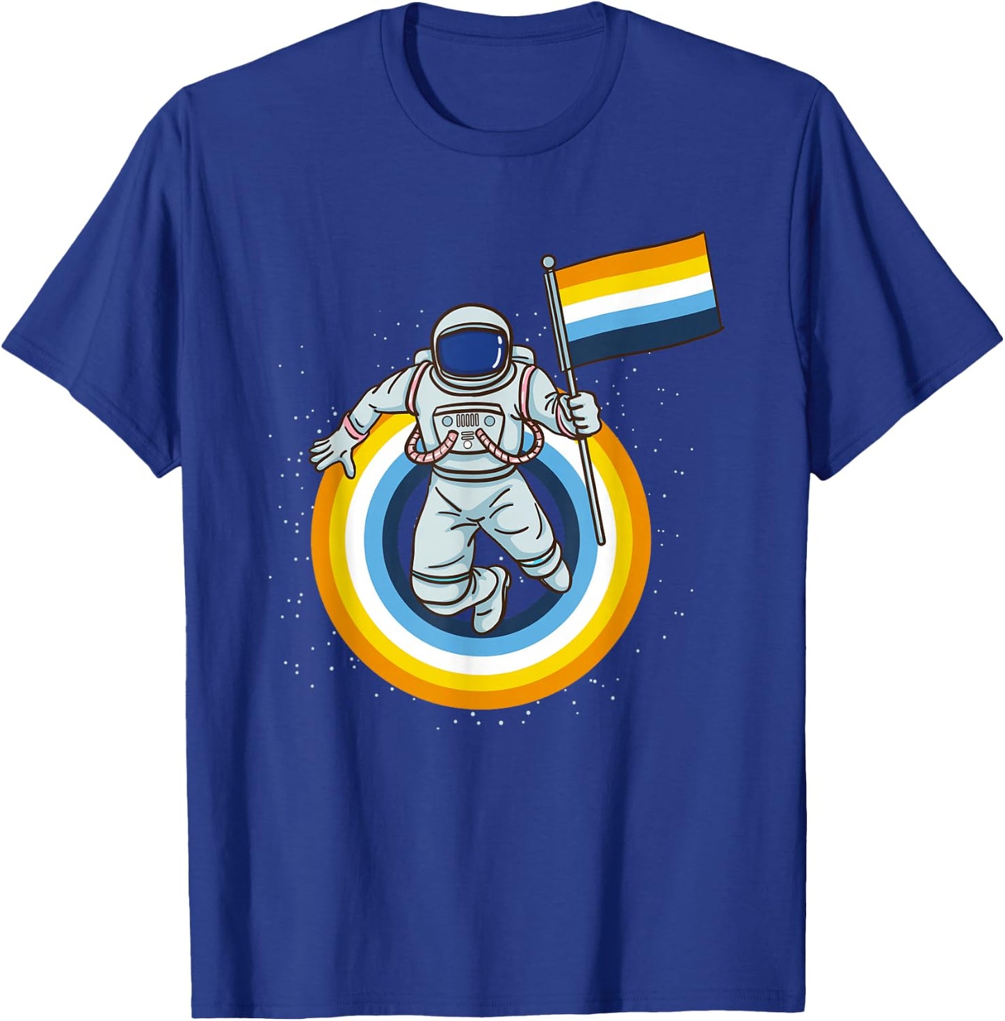 Astronaut Aroace Pride Flag T-Shirt - T-Shirt | Royal
