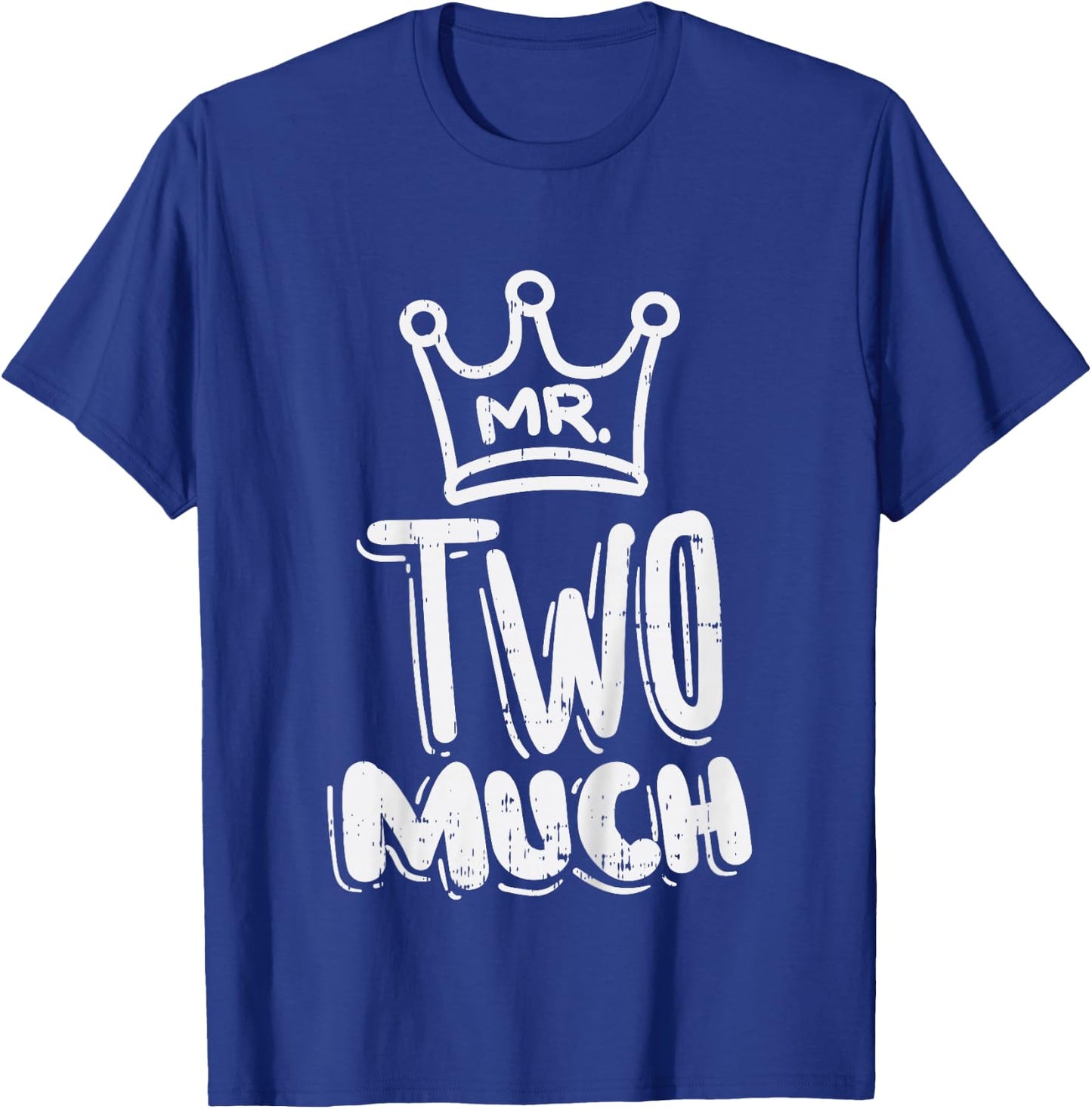 Kids Mr Two Much Fun Second 2nd Birthday Party Toddler Boys Gift T-Shirt - T-Shirt | Royal
