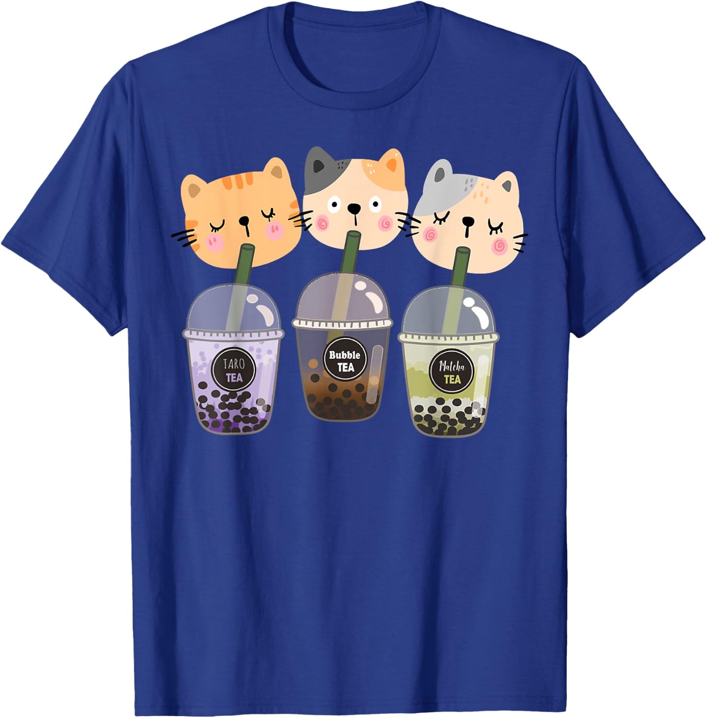 Boba Cat Drinking Boba Kitten Kawaii Japanese Kitty T-Shirt - T-Shirt | Royal