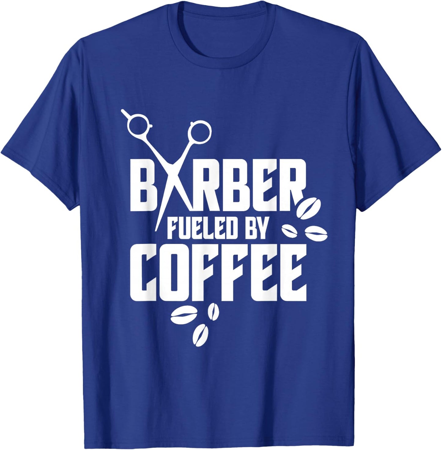 Barber Fueled By Coffee Hair Stylist Barbers Barbershop T-Shirt - T-Shirt | Royal