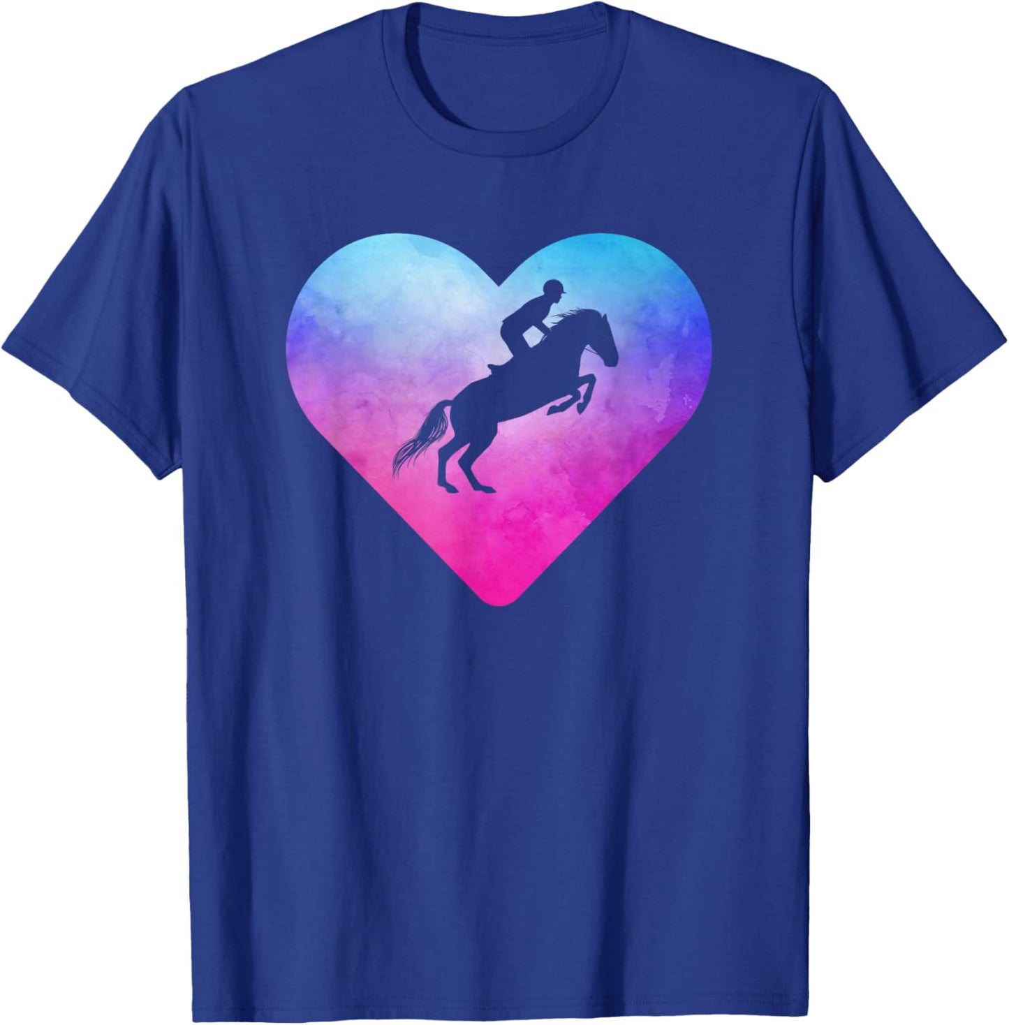 Women or Girls Show Jumping Horse T-Shirt - T-Shirt | Royal