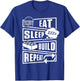 Eat Sleep Build Master Builder Construction Building Blocks T-Shirt - T-Shirt | Royal