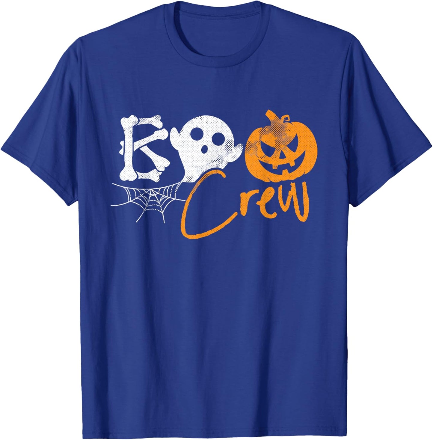 Boo Crew Lazy Halloween Costume Funny Ghost Pumpkin Bones T-Shirt - T-Shirt | Royal