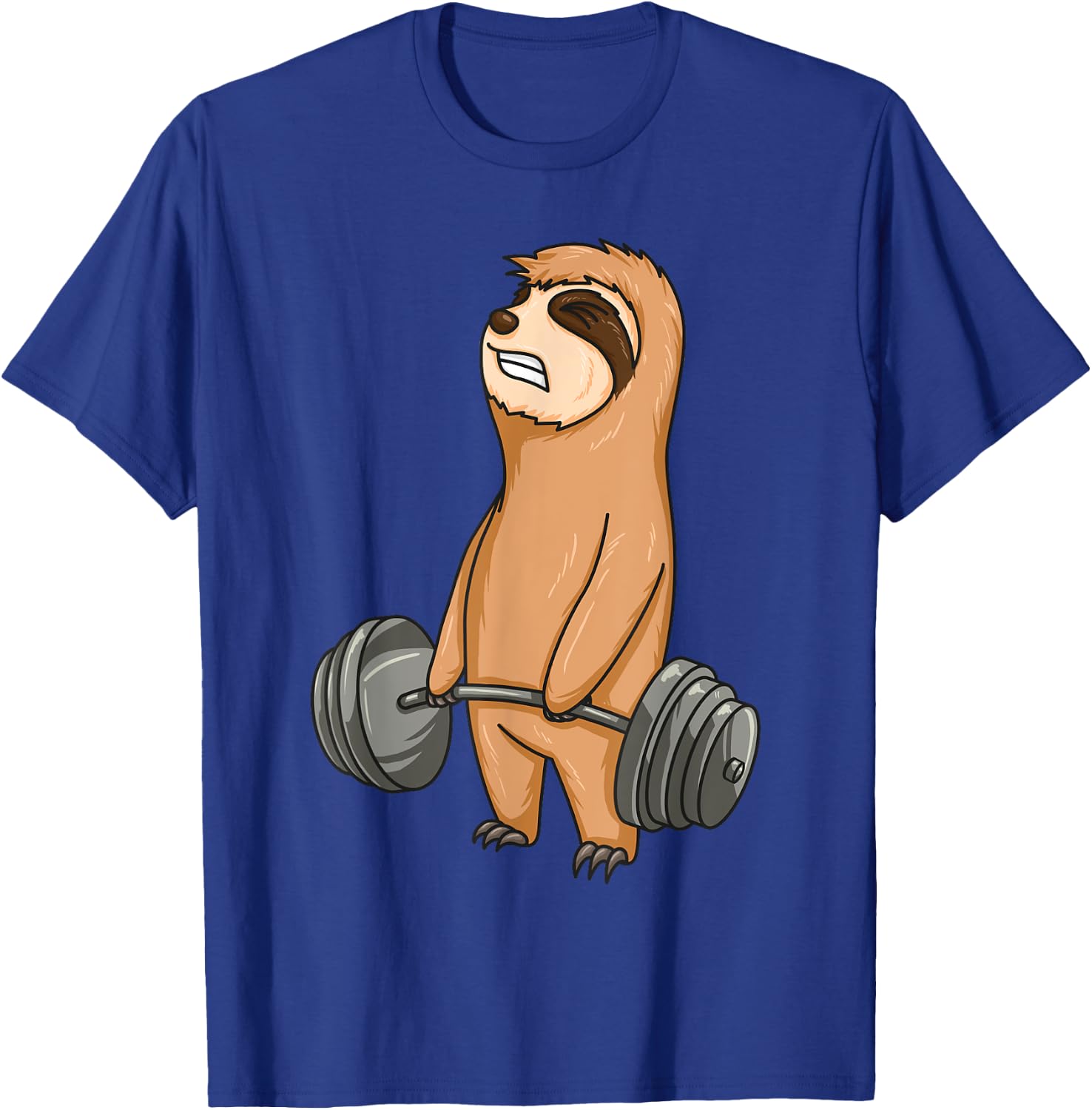 Baby Sloth Weight Lifting Fitness Motivation Workout T-Shirt - T-Shirt | Royal