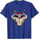Strong Reindeer with Muscles Christmas Bodybuilding GYM T-Shirt - T-Shirt | Royal