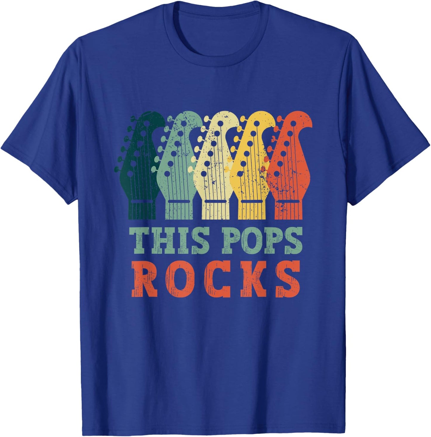 This Pops Rocks Guitar Vintage Fathers Day Retro Music Lover T-Shirt - T-Shirt | Royal