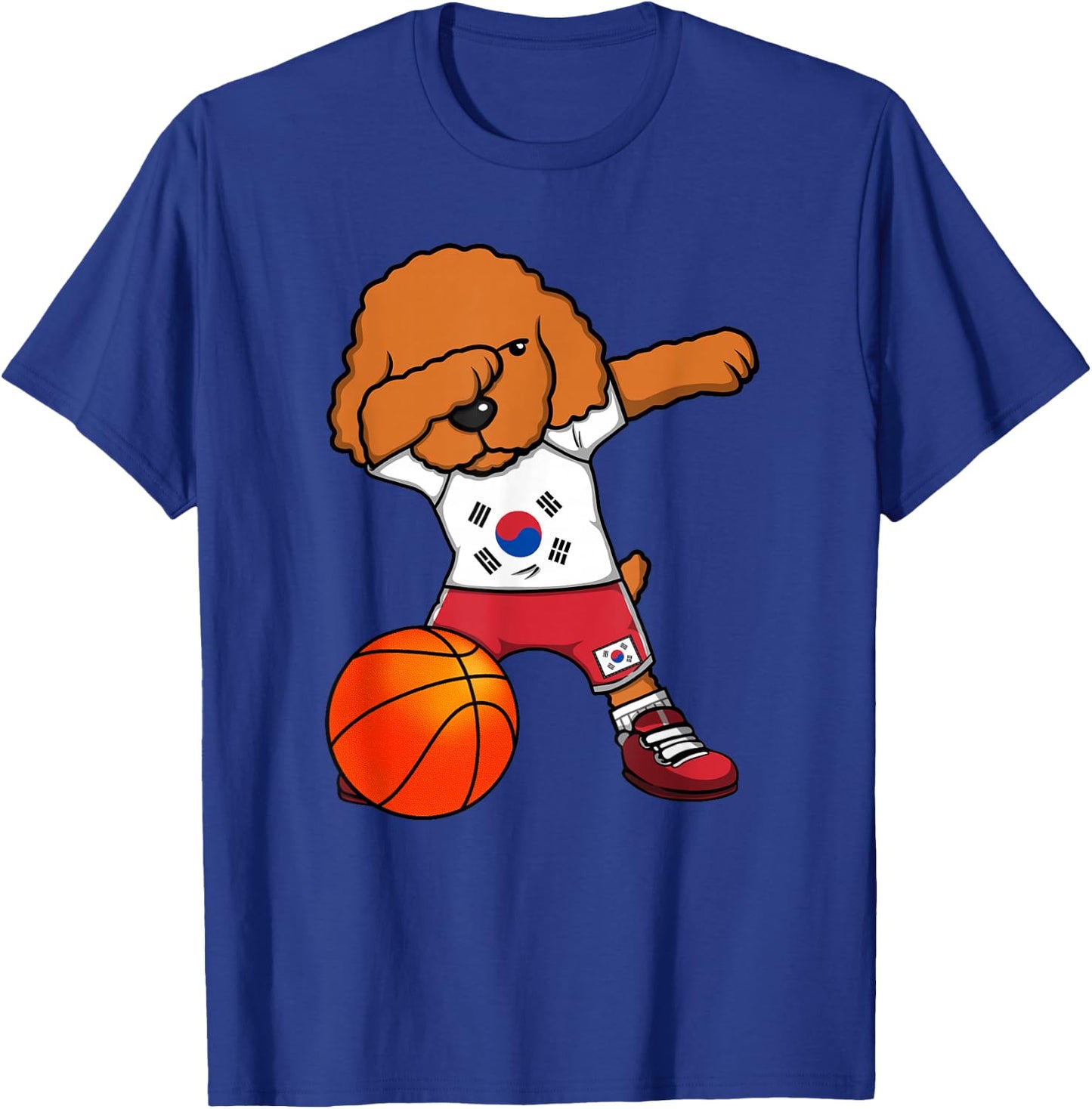 Dabbing Poodle South Korea Jersey Korean Basketball Fans T-Shirt - T-Shirt | Royal