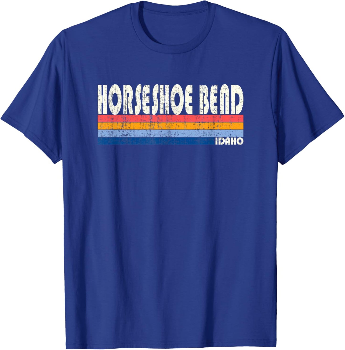 Retro Vintage 70s 80s Style Horseshoe Bend, ID T-Shirt - T-Shirt | Royal