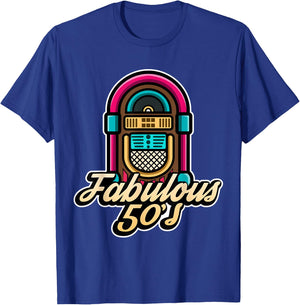Sock Hop Costume Fabulous 50s Jukebox for Greaser Babe T-Shirt - T-Shirt | Royal