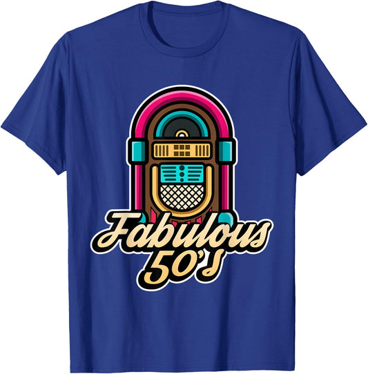 Sock Hop Costume Fabulous 50s Jukebox for Greaser Babe T-Shirt - T-Shirt | Royal