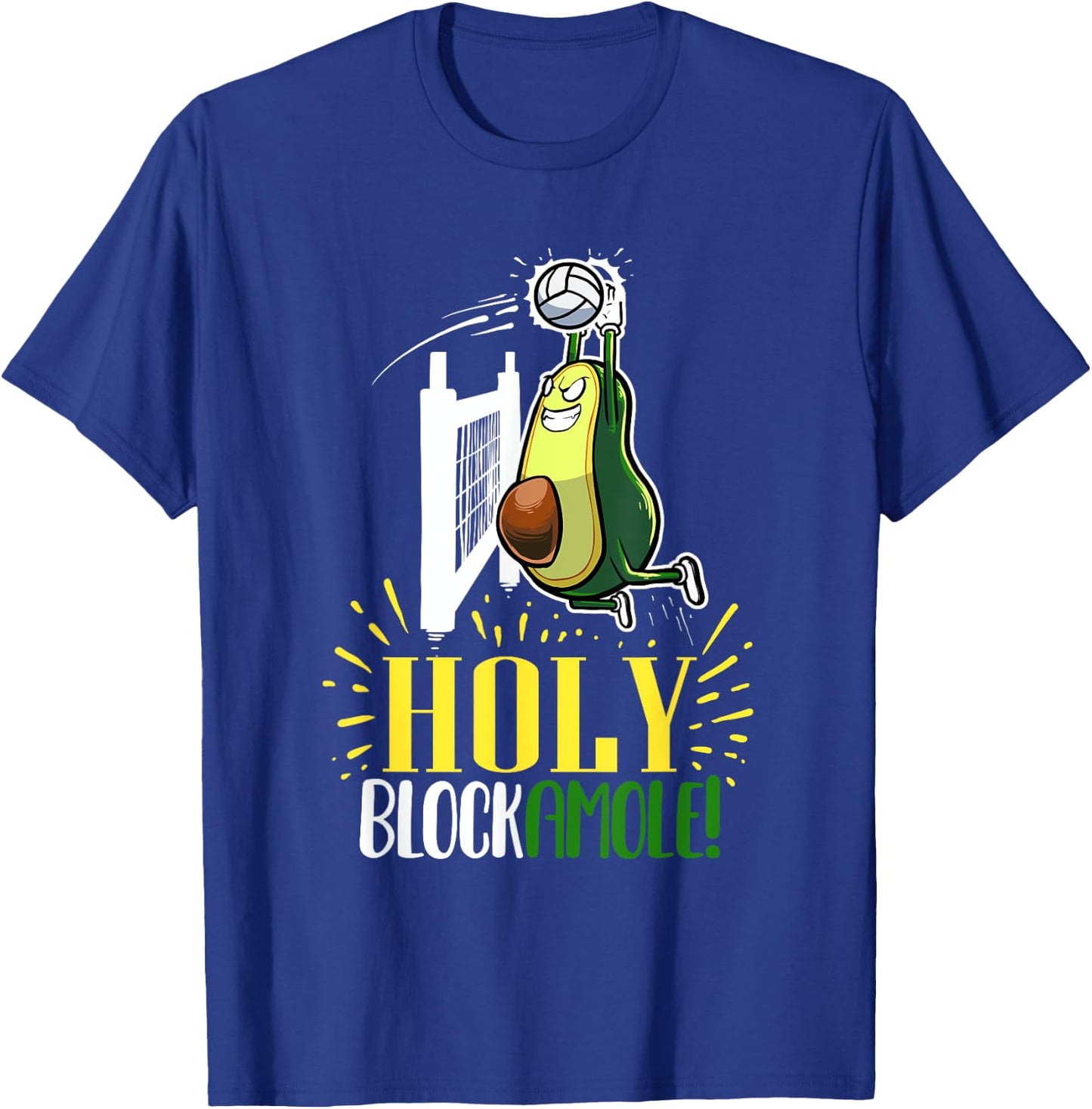 Holy Blockamole Funny Avocado Beach Volleyball T-Shirt - T-Shirt | Royal