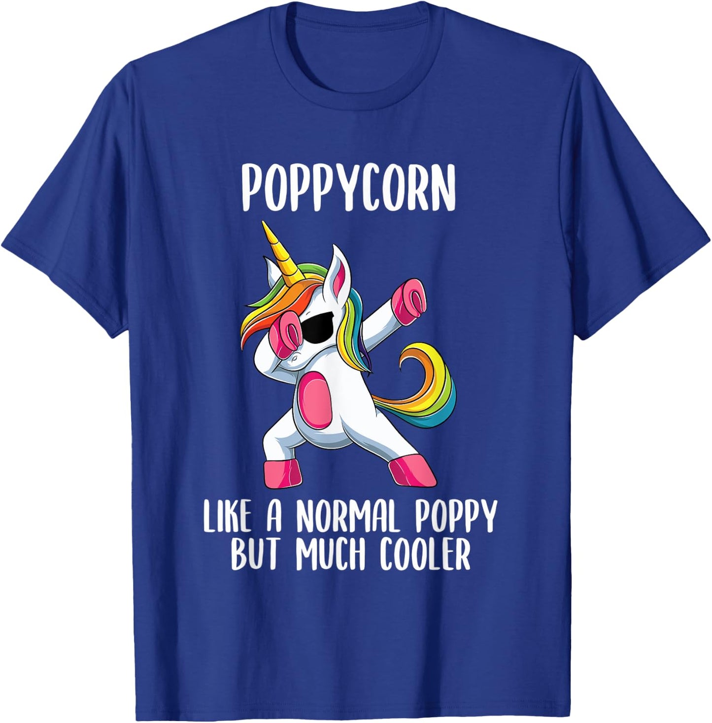 Unicorn Poppy Girl Birthday Party Apparel PoppyCorn Cute T-Shirt - T-Shirt | Royal