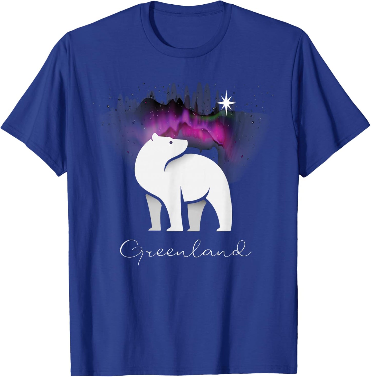 Greenland Northern Lights Arctic Polar Bear Souvenir T-Shirt - T-Shirt | Royal