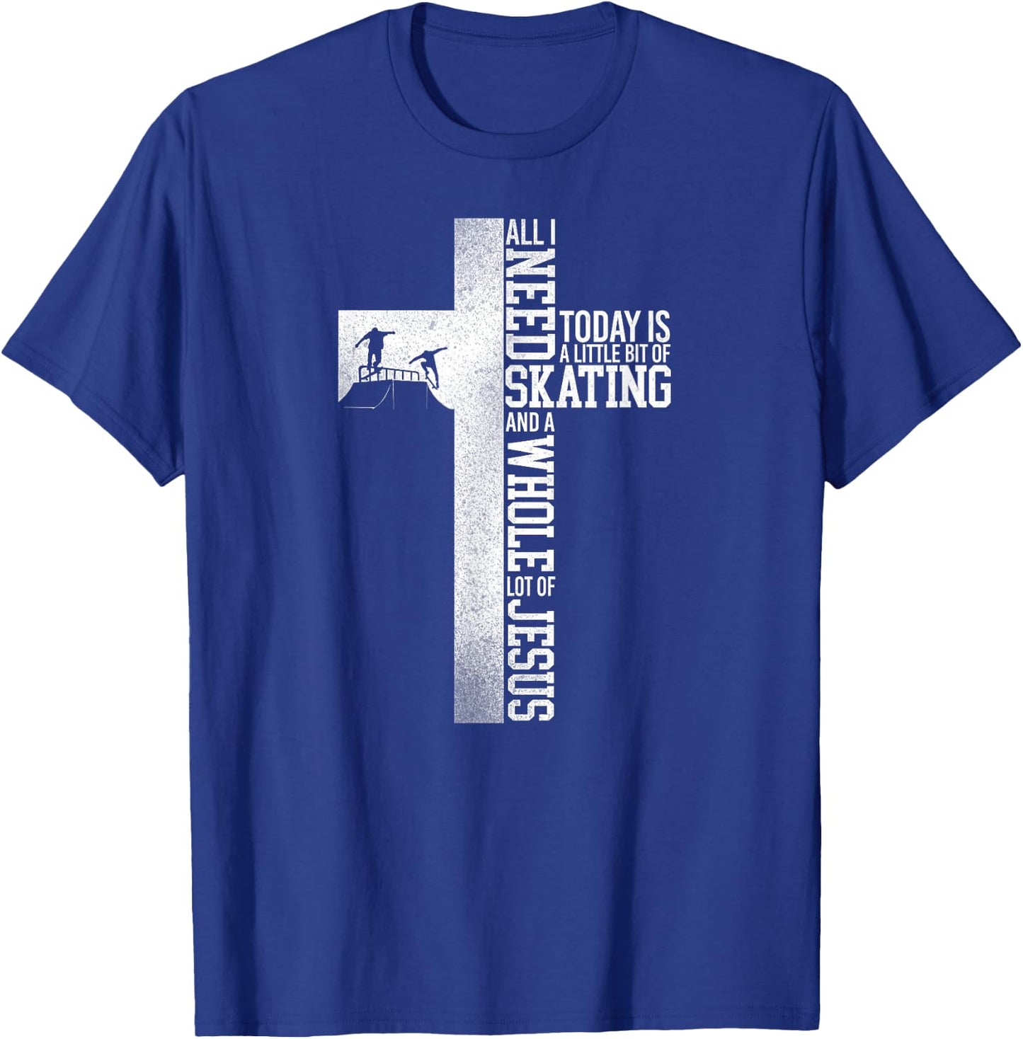 Skateboard A Whole Lot Of Jesus Cross Faith Vintage T-Shirt - T-Shirt | Royal