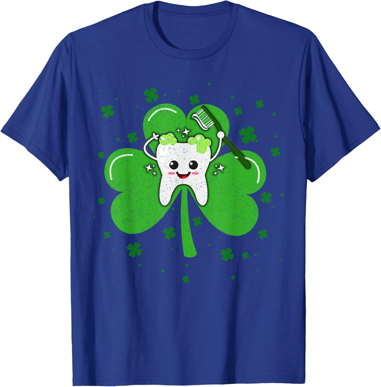 Teeth Dentist St. Patrick's Day Shamrock Leaf Tooth Dental T-Shirt - T-Shirt | Royal