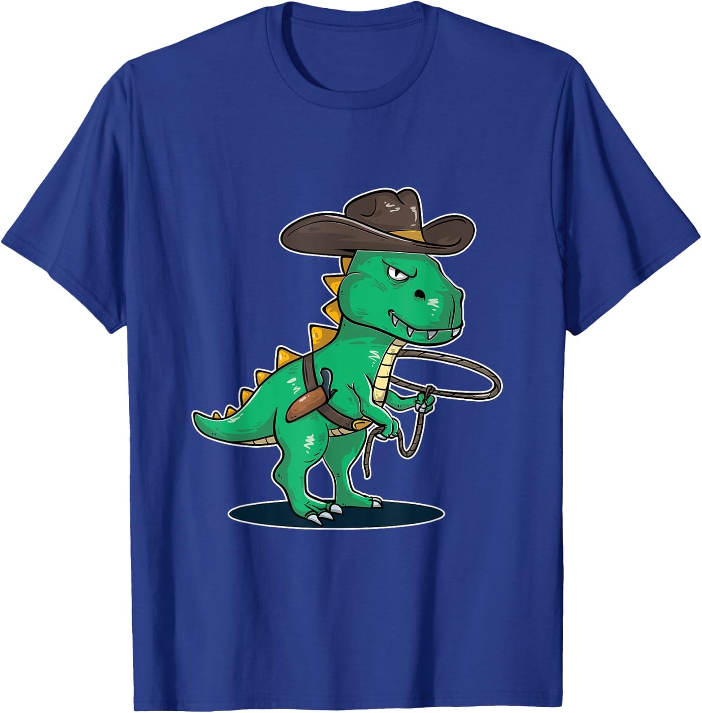 Cowboy Rodeo Dinosaur T-Rex T-Shirt - T-Shirt | Royal