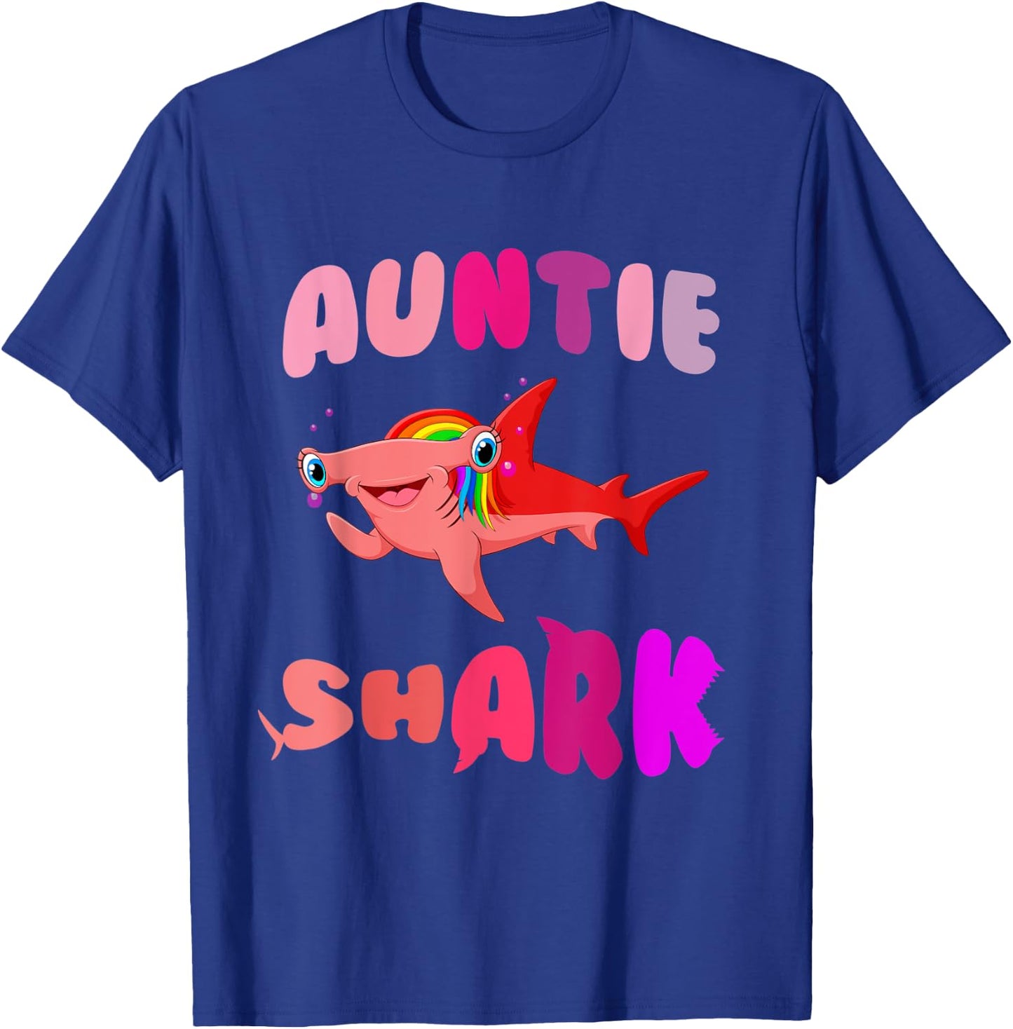 Auntie Shark hammerhead birthday family shark matching T-Shirt - T-Shirt | Royal