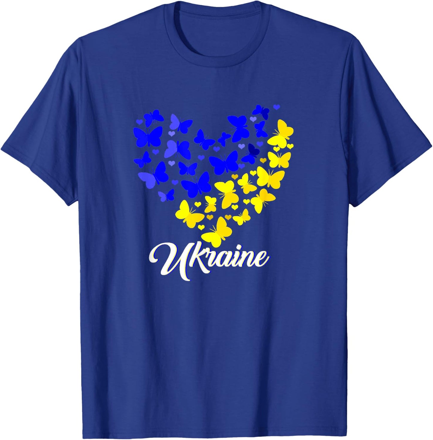 Heart Heart Ukraine shirt Butterfly I Stand With Ukraine T-Shirt - T-Shirt | Royal