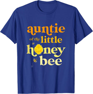 Auntie Little Honey Bee Birthday Gender Reveal Baby Shower T-Shirt - T-Shirt | Royal