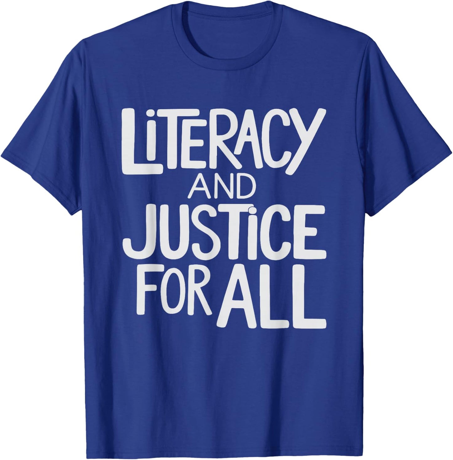 Reading Book Club Literacy and Justice for All Librarian T-Shirt - T-Shirt | Royal