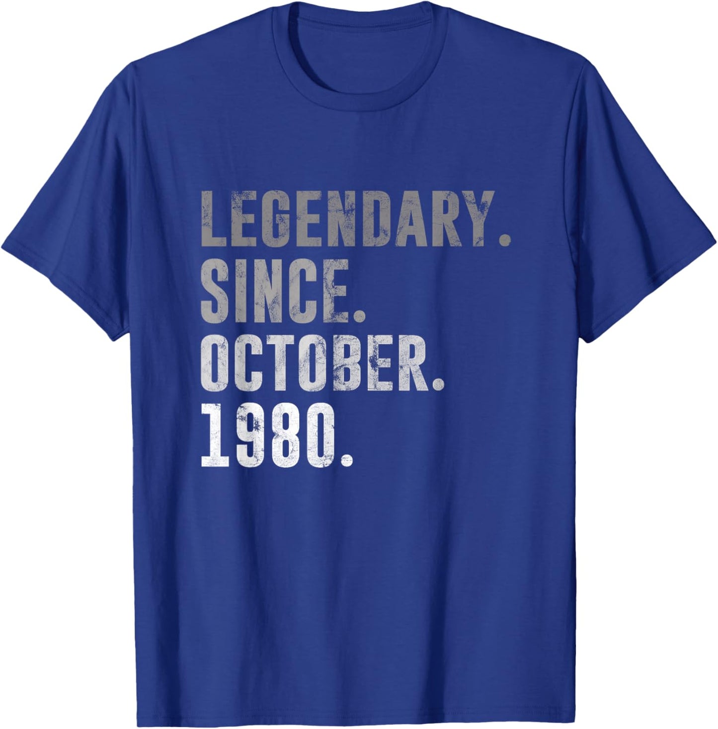 45th Birthday Vintage Legendary Since October 1980 T-Shirt - T-Shirt | Royal
