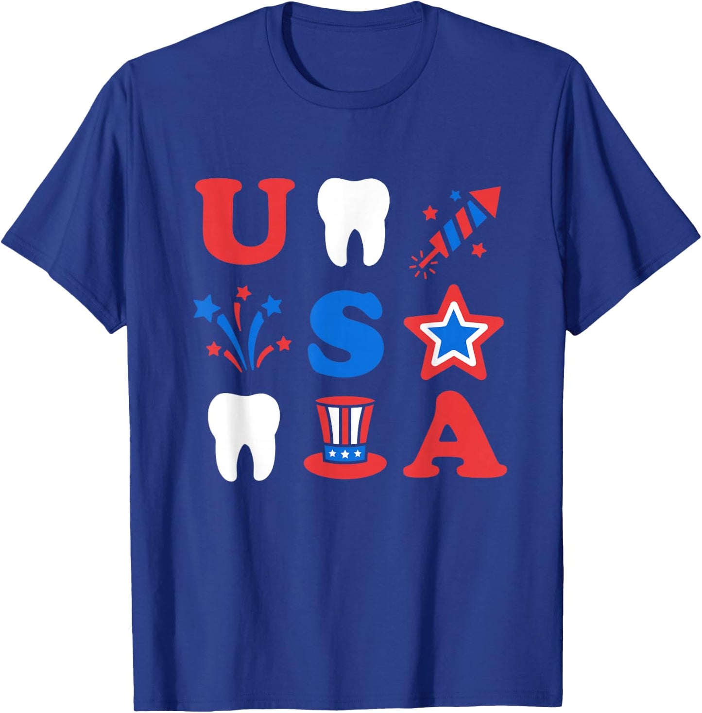 4th of July dental patriotic Memorial Day USA T-Shirt - T-Shirt | Royal