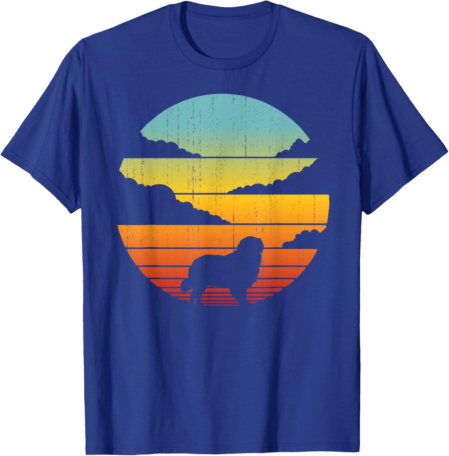 Golden Retriever Retro Vintage 60s 70s Sunset Dog Lovers Men T-Shirt - T-Shirt | Royal