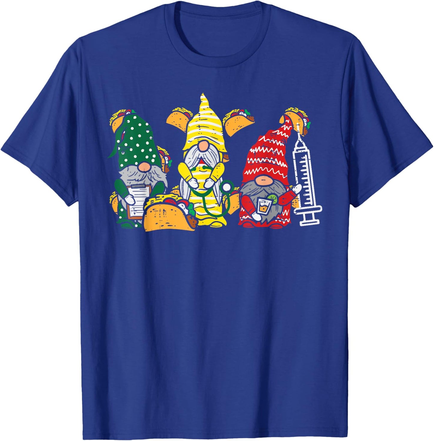 Mexican Gnomes Nurse Cinco De Mayo Nurse Women Scrub Top T-Shirt - T-Shirt | Royal