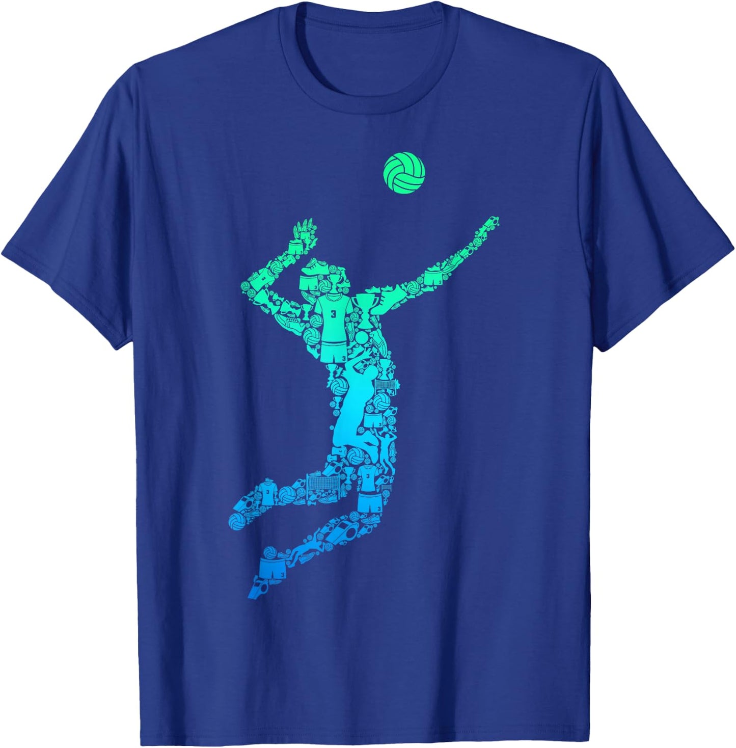 Volleyball Player Boys Men Youth T-Shirt - T-Shirt | Royal