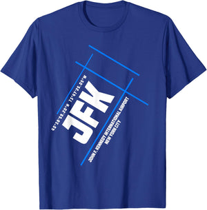 JFK John F. Kennedy International Airport Runway Layout T-Shirt - T-Shirt | Royal