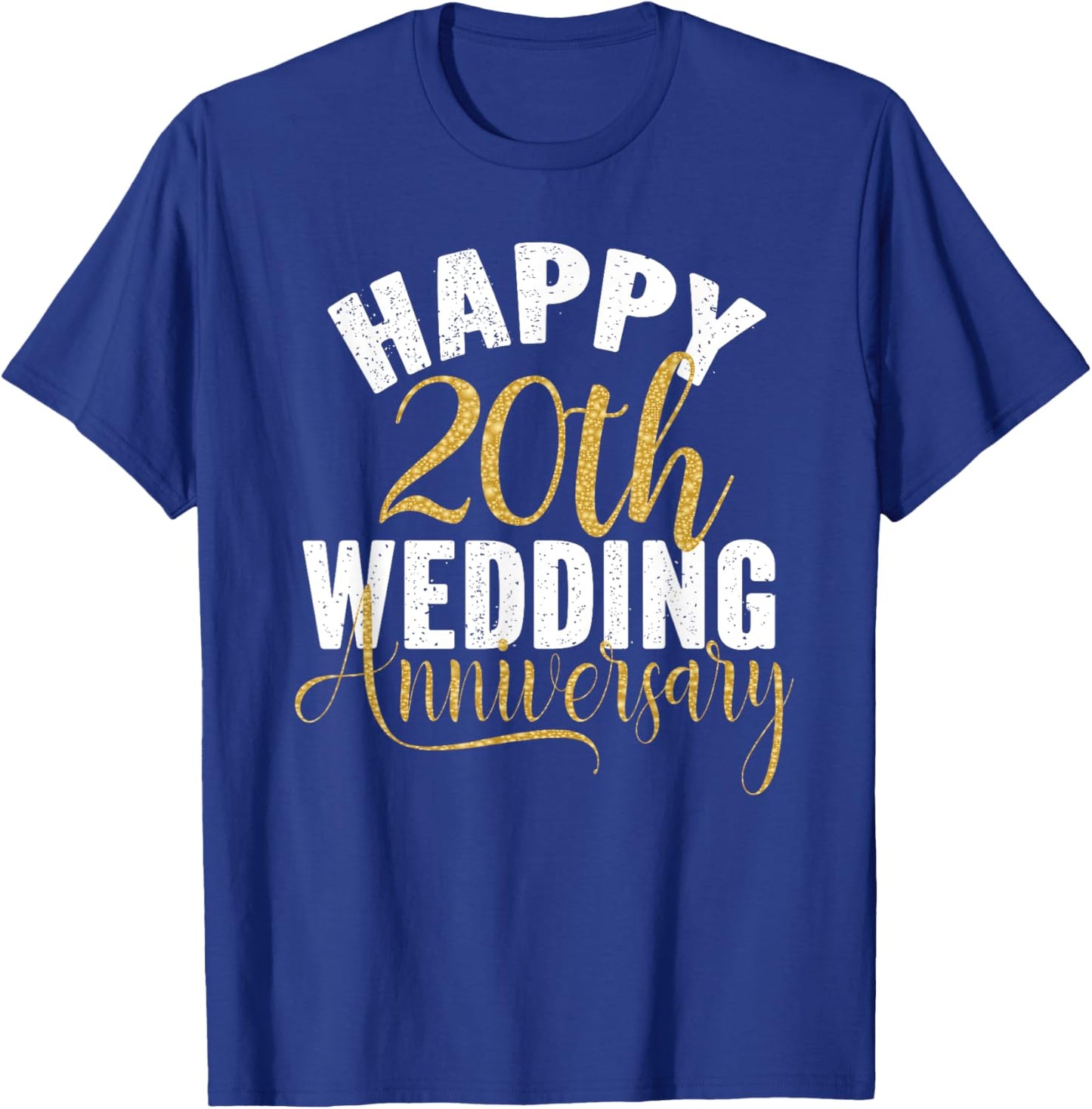 Happy 20th Wedding Anniversary Matching Gift Couples T-Shirt - T-Shirt | Royal