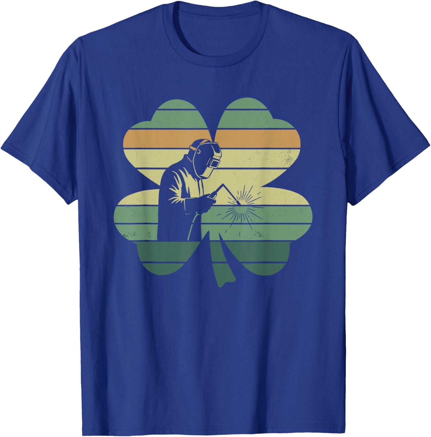 Retro Welding Welder Shamrock Patricks Day Kids T-Shirt - T-Shirt | Royal