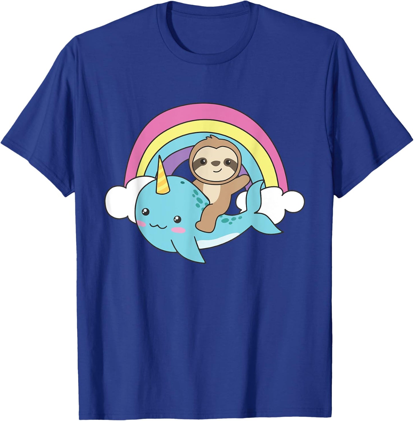 Narwhal Cute Sloth Ocean Unicorn Kawaii Narwhals T-Shirt - T-Shirt | Royal