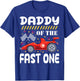 Daddy of The Fast One Birthday 1st Race Car Family Matching T-Shirt - T-Shirt | Royal
