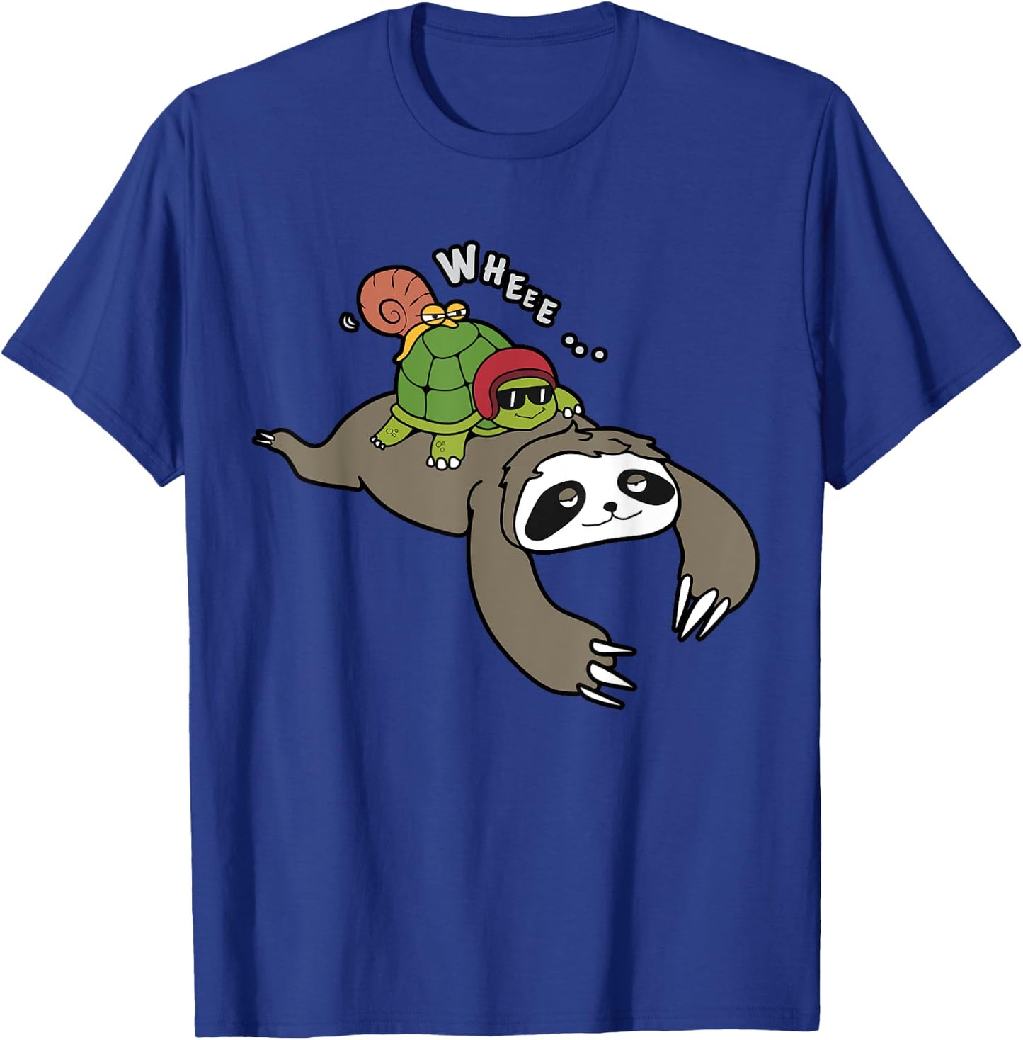 Sloth, Turtle And Snail Piggyback Take It Slow Shirt T-Shirt - T-Shirt | Royal