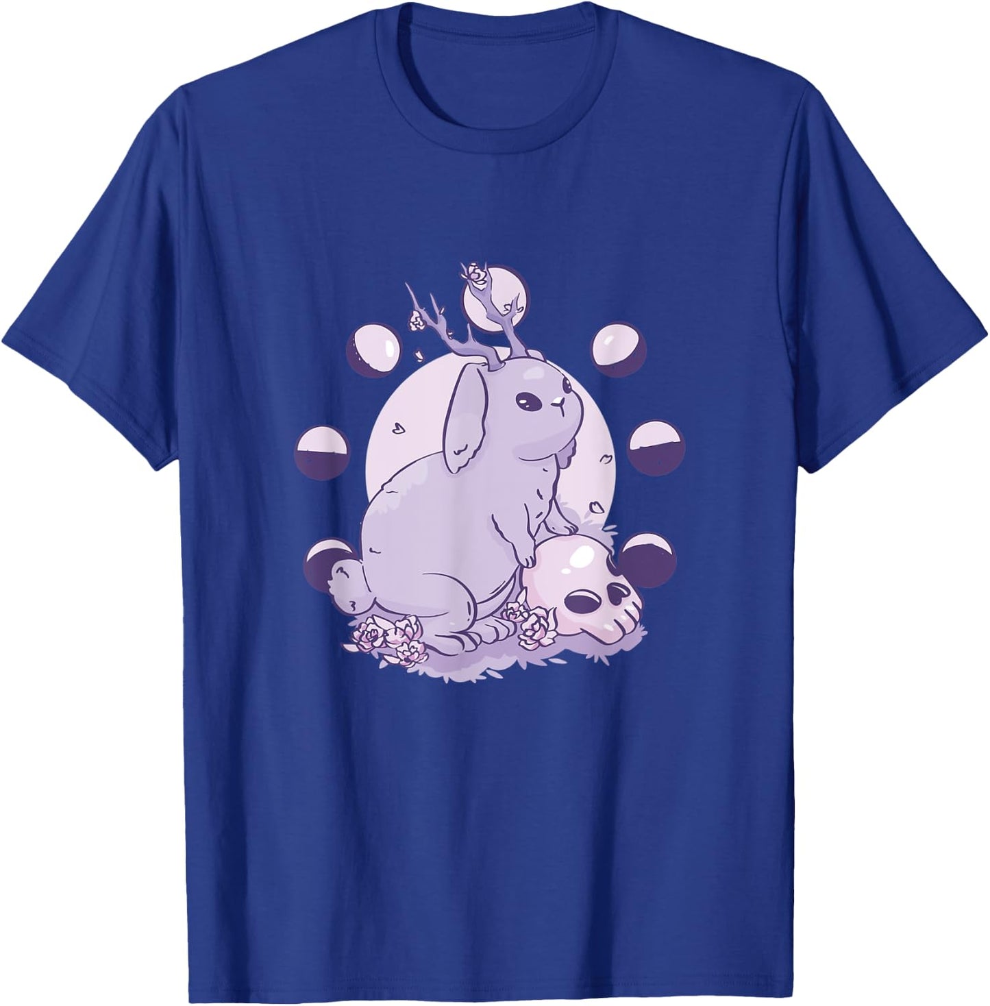 Occult moon phases deer rabbit myth skull T-Shirt - T-Shirt | Royal