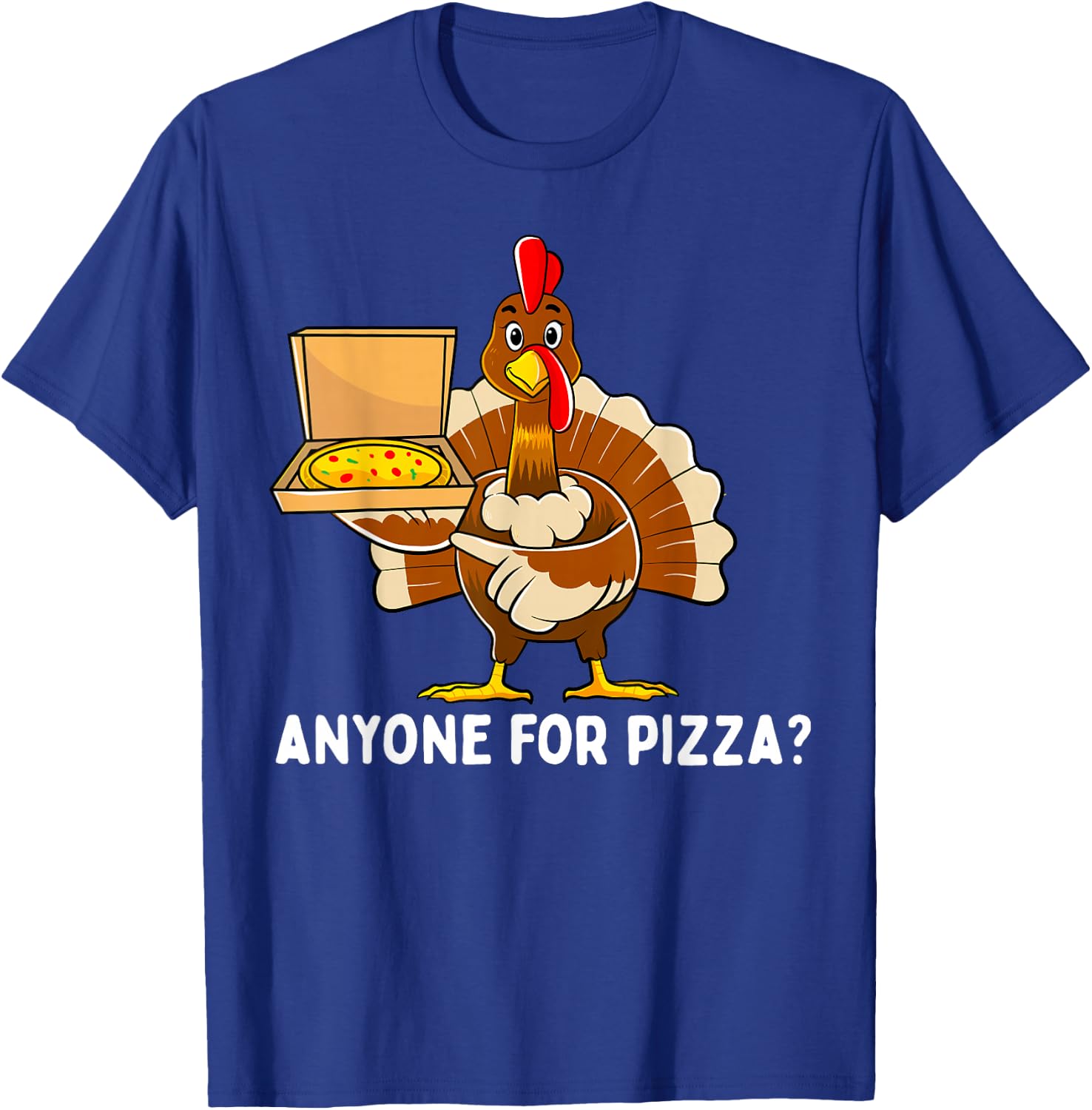 Funny Thanksgiving Turkey Pizza Men Kids Boys Gift T-Shirt - T-Shirt | Royal