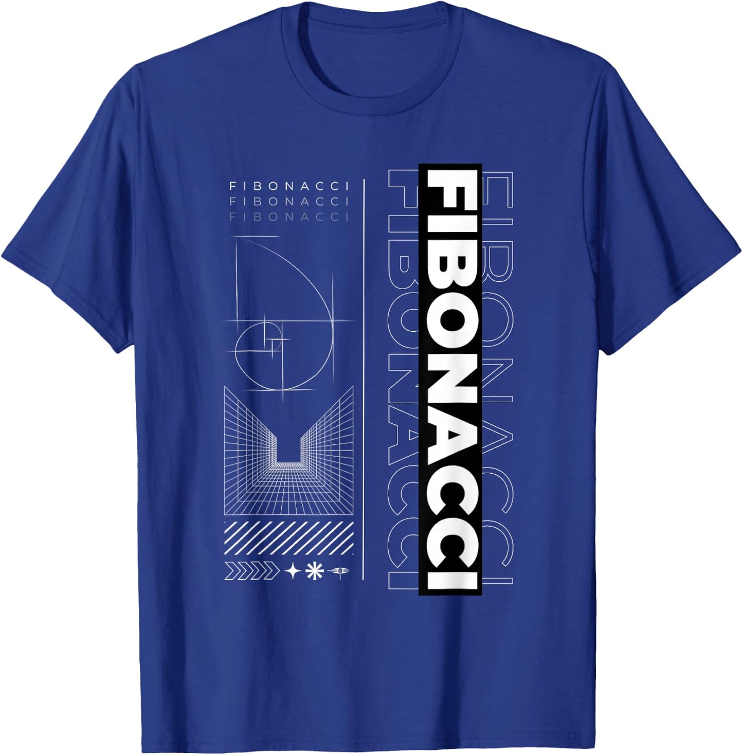Fibonacci Golden Spiral T-Shirt - T-Shirt | Royal