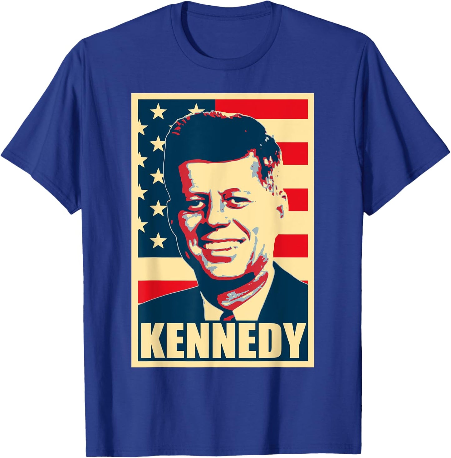 History And Politics Store JFK American Propaganda , -Adults & Youth, Black, Small, Short Sleeve T-Shirt - T-Shirt | Royal