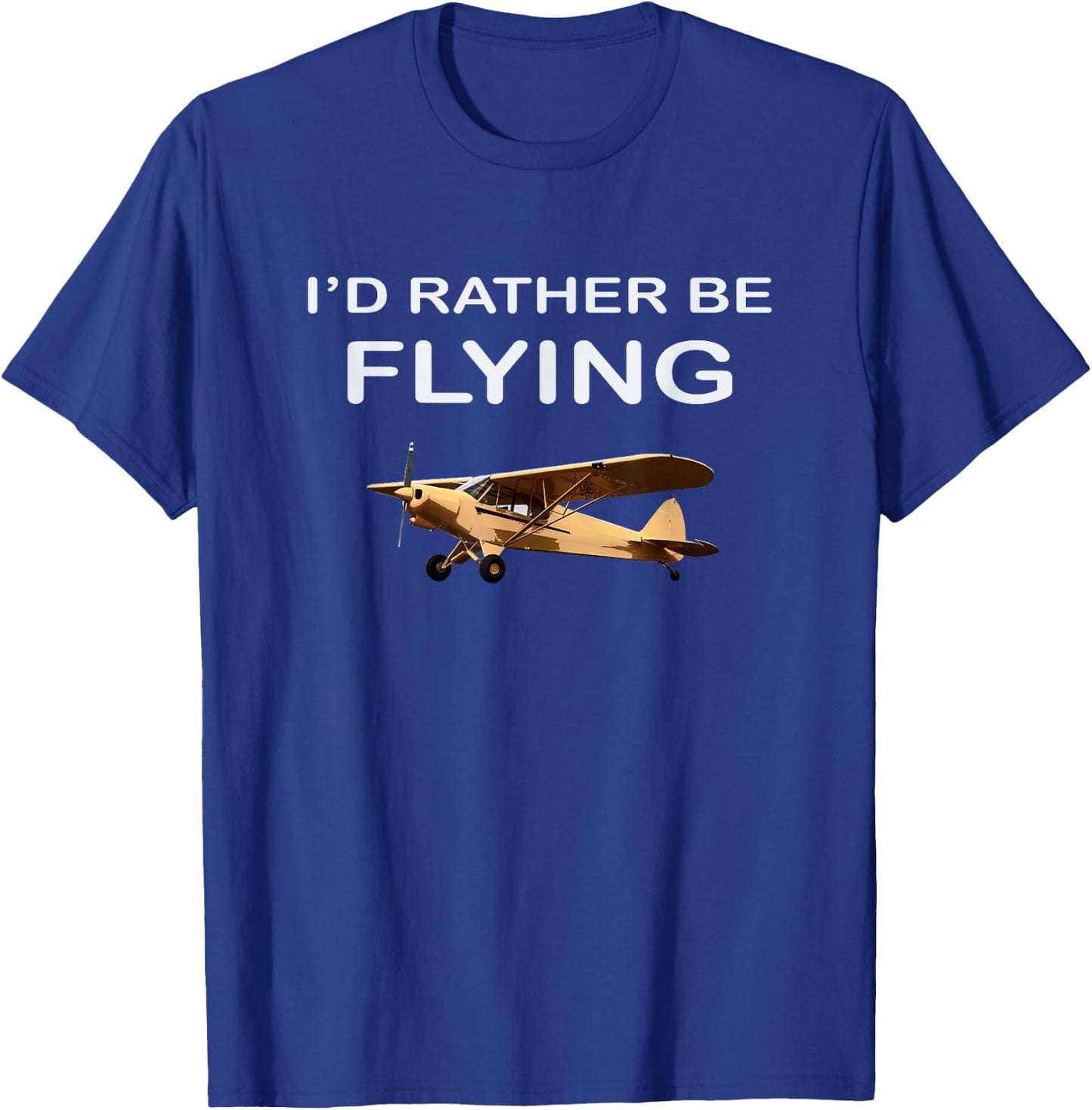 I'd Rather Be Flying Pilot Airplane Aviation Gift T-Shirt - T-Shirt | Royal