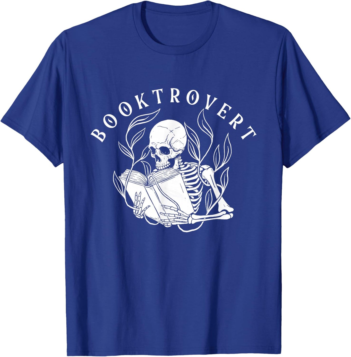 Booktrovert - Skeleton Book Lover Bookish Bookworm Reading T-Shirt - T-Shirt | Royal