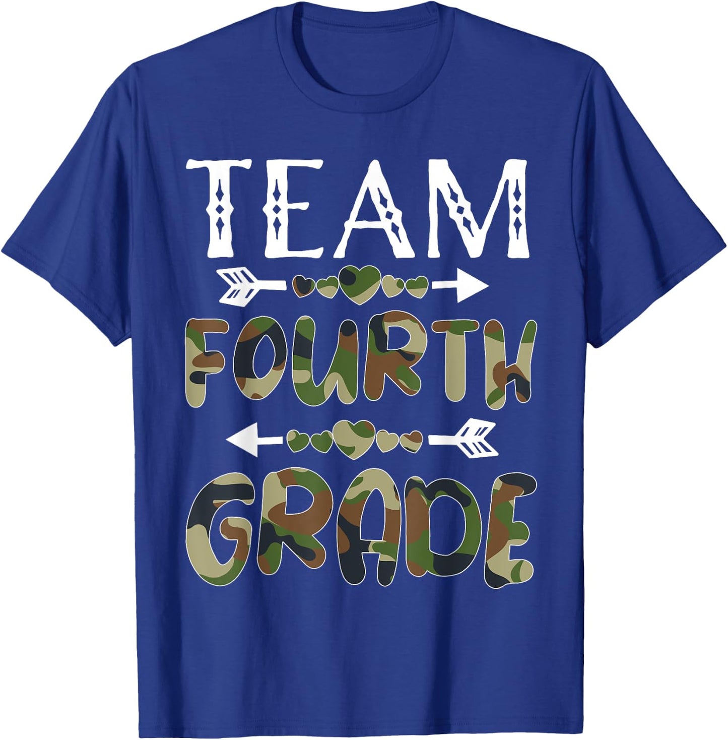 Team Fourth Grade Back To School 1st Day Camo Teachers Men Women Girls Kids T-Shirt - T-Shirt | Royal
