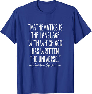 Galileo Inspirational Mathematics Quote Mathematician T-Shirt - T-Shirt | Royal