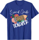 Second Grade Teacher Leopard Pencil 2nd Grade Women Teacher T-Shirt - T-Shirt | Royal