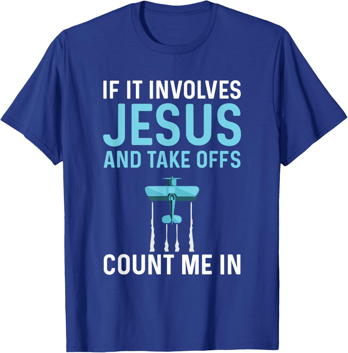 Airplane Pilot & Jesus Design Men's Black Cotton , Small, Short Sleeve, , Classic Fit, Modern Style, Aviation Theme, Casual Lifestyle, Perfect for Pilots & Aviation Enthusiasts T-Shirt - T-Shirt | Royal