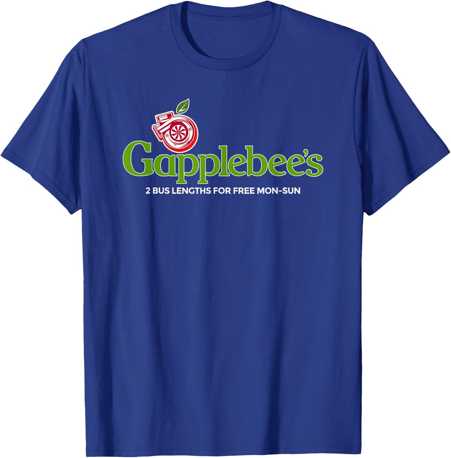 Gapplebee's Drag Racing American Muscle Turbo Boosted Small T-Shirt - T-Shirt | Royal