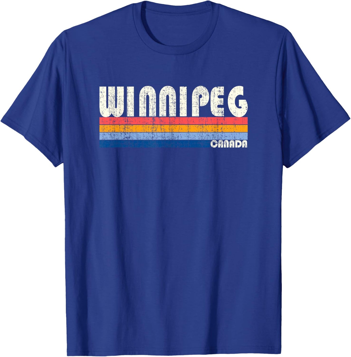 Retro Vintage 70s 80s Style Winnipeg, Canada T-Shirt - T-Shirt | Royal