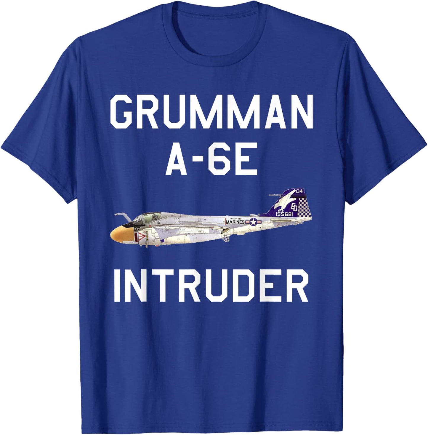 Grumman A-6E Intruder Military Navy Airplane T-Shirt - T-Shirt | Royal