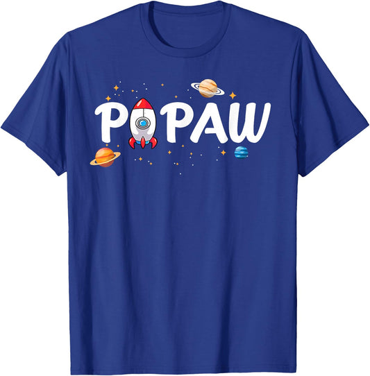 Papaw of The Birthday Boy Astronaut 1st Birthday Family T-Shirt - T-Shirt | Royal